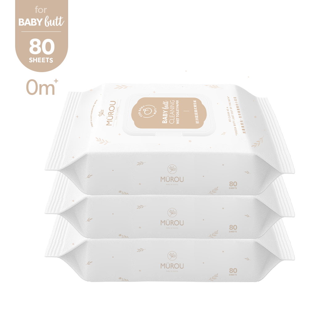 初沐屁屁濕式衛生紙 80抽｜3入
